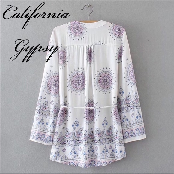 Boho mandarin neckline topπΈβ¨π - Picture 3 of 3